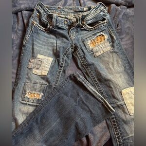 Stylish Patched Denim Jeans